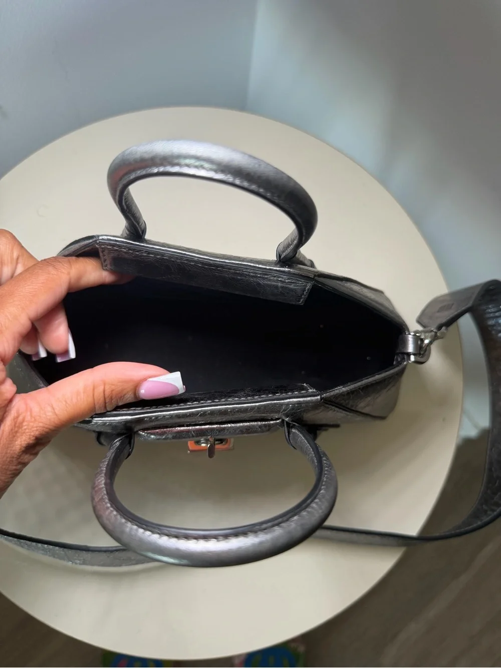 Givenchy Antigona Stretch Metallic Silver Mini